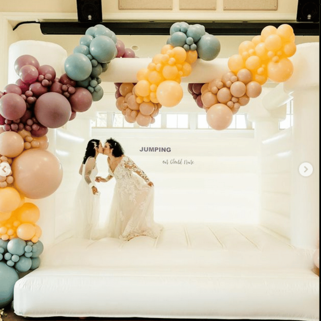 Elevated Events By Tosha PNW Weddings Seattle Wedding Planning Bounce House Couple-min 3 Birds Caravan - Mobile Bridal Suite - Bride and Bridal Party Drinks-min