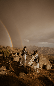 Unleashed Elopements - PNW Weddings - Elopement Photographer - Oregon Washington Idaho - LGBTQ+ Bride Rainbow Leather Jackets Mountains Joshua Tree-min