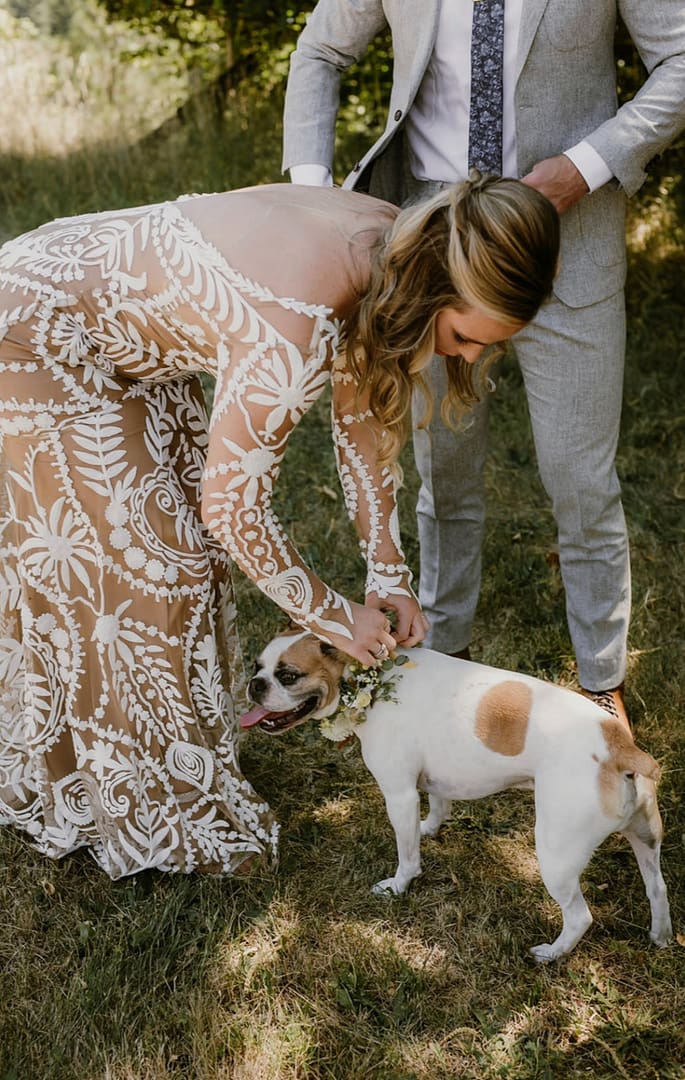 Belle Flower Farm - PNW Weddings - Florist - Vancouver Washington - Dog Collar Made Out Of Flowers For Wedding