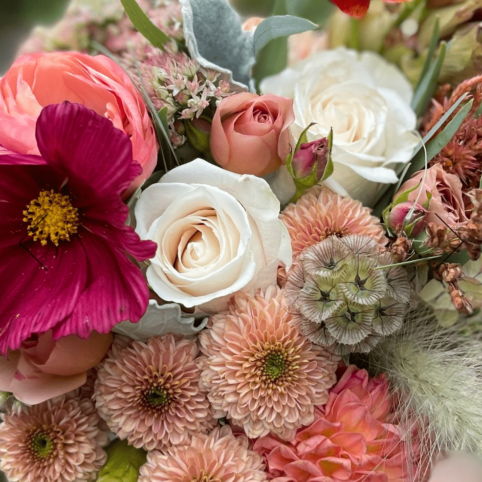 Spring wedding bouquet ideas pink Belle Flower Farm